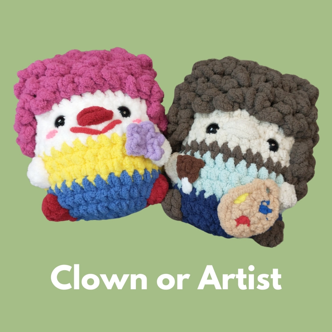 Sitting Artist / Clown Crochet Pattern