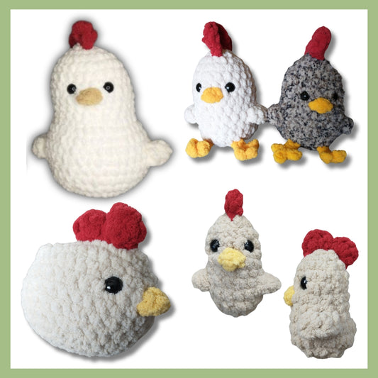 4 Piece Chicken Crochet Pattern Pack